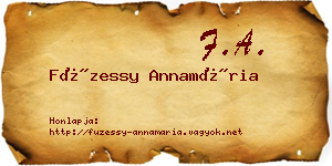 Füzessy Annamária névjegykártya